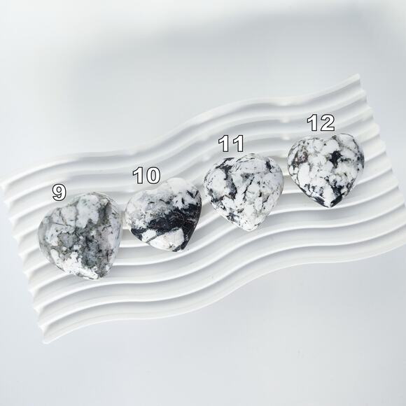 Black Tourmaline in Quartz Heart Crystal Carving - Picture 9 of 9